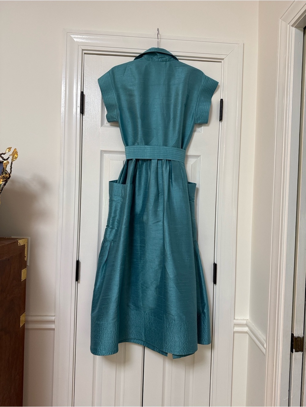 NWT Julia Amory Silk Dupioni Betty Dress in Ocean - Sz. Small - Picture 7 of 11